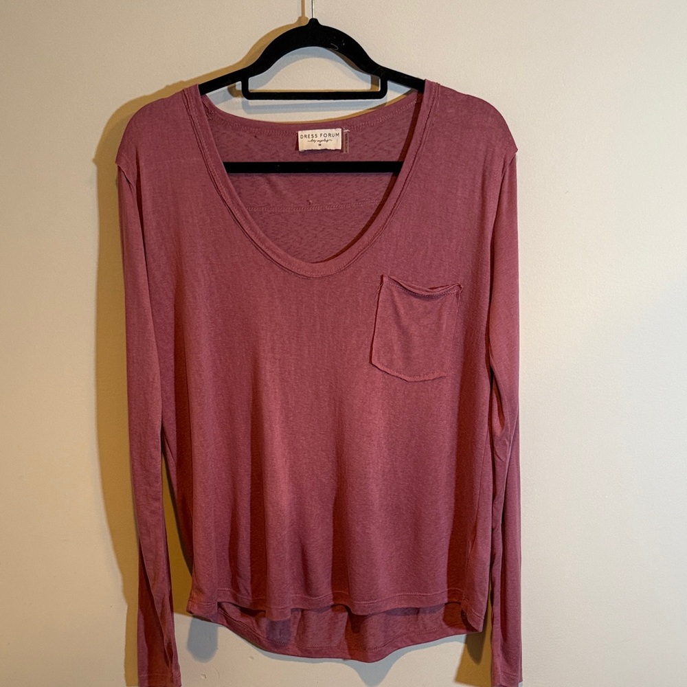 Dress Forum Long Sleeve Top in Dusty Rose